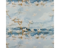 DZIANINA SINGIEL JERSEY - KWIATY MAGNOLII - 190g/m²/180cm